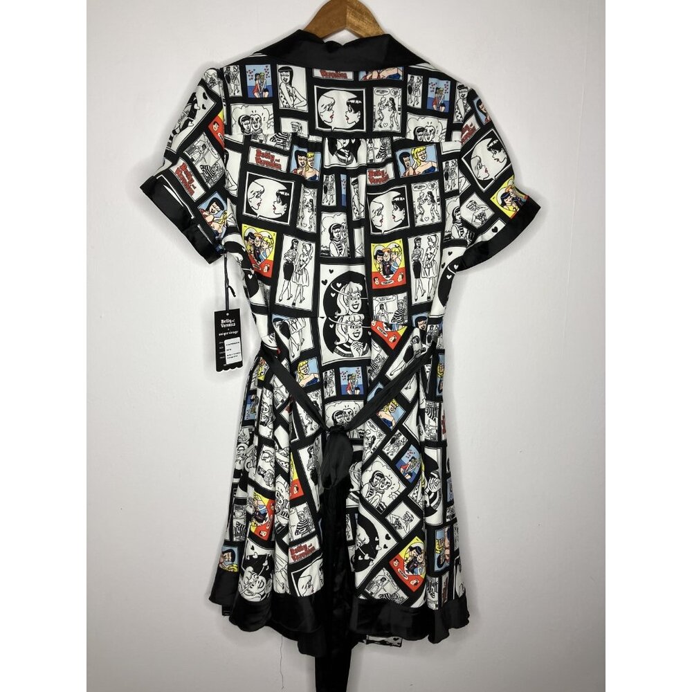 Unique Vintage Betty & Veronica Archie Comic Wrap Dress Plus Size 2X 18 Black - Picture 10 of 13